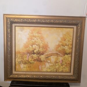 Golden Landscape Framed Art by Unknown Artist